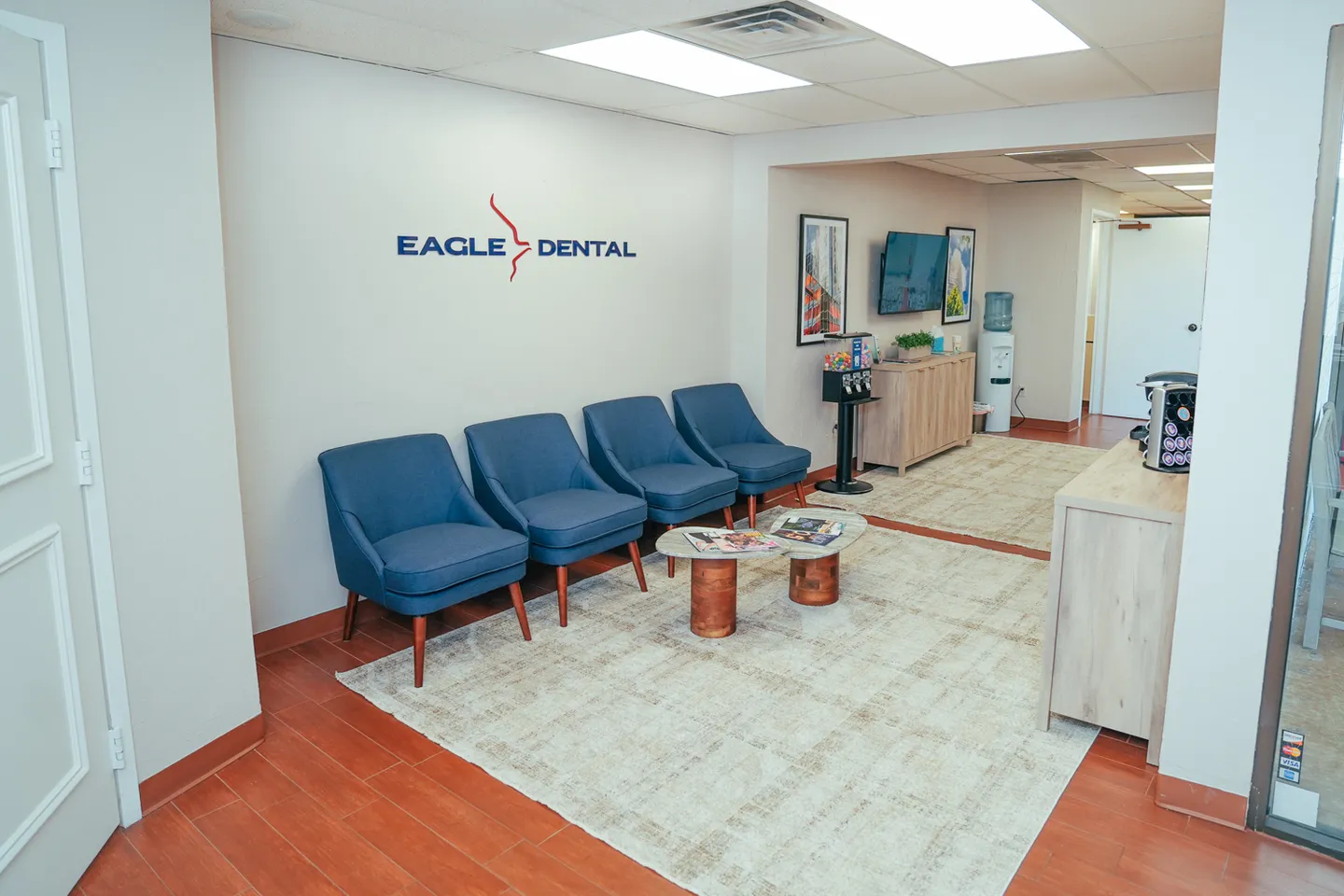 Waiting room at Eagle Dental